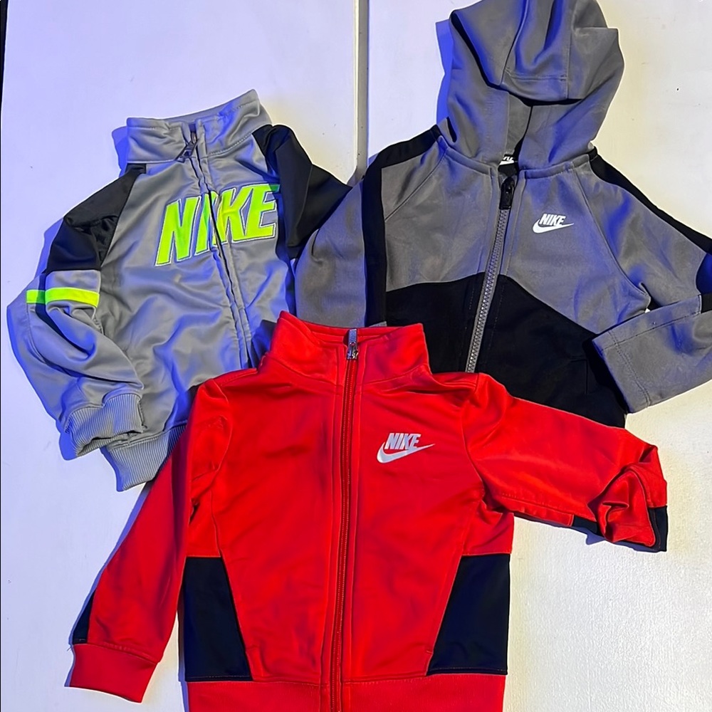 Bundle of Nike Hooded Sweatshirts/full zip jackets 18M